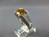LARGE 4.38CT DIAMOND & AAA CITRINE 14KT WHITE GOLD OVAL FRIENDSHIP PROMISE RING