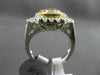 ESTATE LARGE 3.43CT GIA FANCY YELLOW DIAMOND 18KT TWO TONE GOLD ENGAGEMENT RING