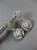 ESTATE .52CT DIAMOND 14KT WHITE GOLD CIRCULAR FLOWER FILIGREE HANGING EARRINGS