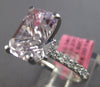 LARGE 5.44CT DIAMOND & AAA KUNZITE 18KT WHITE GOLD EMERALD CUT ENGAGEMENT RING