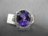 ESTATE LARGE 2.88CTW DIAMOND & AAA AMETHYST 14KT WHITE GOLD 3D FILIGREE RING