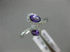 ESTATE WIDE .71CT DIAMOND & AAA OVAL AMETHYST 14KT WHITE GOLD 3D SNAKE LOVE RING