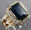 LARGE 5.16CT DIAMOND & AAA SAPPHIRE 18K WHITE & ROSE GOLD ENGAGEMENT RING #27150