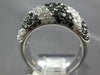 LARGE 4.48CT WHITE & BLACK DIAMOND 18KT WHITE GOLD MULTI ROW PAVE DIAGONAL RING