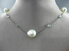 ANTIQUE LONG 14KT BLACK GOLD 3D TOPAZ & AAA SOUTH SEA PEARL BY THE YARD NECKLACE
