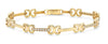 ESTATE .21CT DIAMOND 18KT YELLOW GOLD 3D CLASSIC X ROUND LOVE TENNIS BRACELET