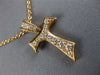 ESTATE SMALL .37CT DIAMOND 18KT ROSE GOLD 3D HANDCRAFTED CROSS PENDANT