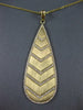 LARGE .60CT DIAMOND 14K YELLOW GOLD 3D MATTE & SHINY ELONGATED FUN PENDANT 27297