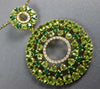LARGE 8.37CT DIAMOND AAA & TSAVORITE PERIDOT 14KT YELLOW GOLD 3D FLOWER PENDANT