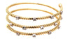 LARGE .59CT DIAMOND 18KT 2 TONE GOLD 3D MULTI ROW SNAKE FLEXIBLE BANGLE BRACELET