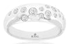 ESTATE .40CT DIAMOND 14K WHITE GOLD 3D ROUND CLASSIC ETOILE FUN ANNIVERSARY RING