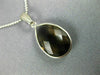 ESTATE 4.0CT AAA SMOKEY TOPAZ 14K WHITE GOLD 3D CLASSIC BEZEL PEAR SHAPE PENDANT