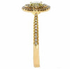 ESTATE 1.0CT PINK & FANCY YELLOW DIAMOND 18K YELLOW & ROSE GOLD DOUBLE HALO RING