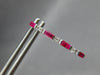 .65CT DIAMOND & AAA RUBY 14KT WHITE GOLD ROUND & BAGUETTE HOOP HANGING EARRINGS
