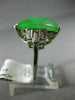 ESTATE LARGE .90CT DIAMOND & AAA JADE PLATINUM 3D FILIGREE LUCKY ENGAGEMENT RING
