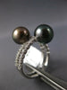 WIDE .60CT DIAMOND & AAA TAHITIAN PEARL 18KT WHITE GOLD 3D CRISS CROSS LOVE RING