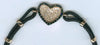 ESTATE .40CT WHITE & BLACK DIAMOND 14KT ROSE GOLD HEART SHAPE FUN LOVE BRACELET