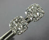 ESTATE .66CT DIAMOND 18KT WHITE GOLD CLASSIC CLUSTER SQUARE FLOWER STUD EARRINGS
