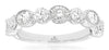 1.40CT DIAMOND 14KT WHITE GOLD 3D OVAL & ROUND 9 STONE FILIGREE ANNIVERSARY RING