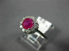 ESTATE 1.10CT DIAMOND & AAA RUBY 14KT WHITE GOLD FLOWER CLASSIC ENGAGEMENT RING