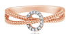 .06CT DIAMOND 14KT ROSE GOLD 3D CIRCLE OF LIFE CRISS CROSS INFINITY LOVE RING