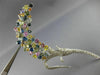 EXTRA LARGE 9.10CT DIAMOND & AAA MULTI COLOR SAPPHIRE 14KT WHITE GOLD BROOCH PIN