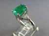 LARGE 4.08CT DIAMOND & COLUMBIAN EMERALD 14KT WHITE GOLD ENGAGEMENT RING #28084