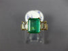 ESTATE LARGE 2.34CT DIAMOND & AAA EMERALD 18K YELLOW GOLD SQUARE ENGAGEMENT RING