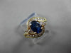 ESTATE 1.35CT DIAMOND & AAA SAPPHIRE 14KT YELLOW GOLD ENGAGEMENT RING #9792