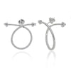 1.57CT DIAMOND 18K WHITE GOLD CIRCULAR CRISS CROSS SIDEWAY HOOP HANGING EARRINGS