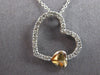 ESTATE .25CT DIAMOND 14KT 2 TONE GOLD CLASSIC DOUBLE HEART FUN FLOATING PENDANT