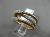 ESTATE .27CT DIAMOND 18KT WHITE & ROSE GOLD 3D 3 ROW CRISS CROSS FLEXIBLE RING