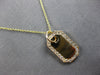 ESTATE .40CT DIAMOND 14K YELLOW GOLD 3D CLASSIC OCTAGON DOG TAG FLOATING PENDANT