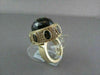 ANTIQUE WIDE 14KT GOLD YELLOW 30.03CT SMOKY TOPAZ & DIAMOND OVAL COCKTAIL RING