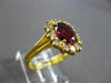 WIDE 2.21CT DIAMOND & AAA GARNET 18K YELLOW GOLD 3D OVAL & ROUND ENGAGEMENT RING