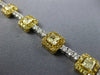 4.67CT WHITE & CANARY DIAMOND 18KT 2 TONE GOLD CUSHION & ROUND TENNIS BRACELET