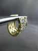 ESTATE EXTRA WIDE 10.37CT DIAMOND & BLUE AGATE 14KT YELLOW GOLD HUGGIE EARRINGS