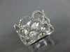 ESTATE WIDE .62CT DIAMOND 18K WHITE GOLD MULTI ROW CROWN 3/4TH ETERNITY FUN RING