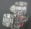 LARGE 3.47CT DIAMOND 18K WHITE GOLD MULTI SHAPE INVISIBLE HEART CRISS CROSS RING