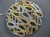 LARGE 1.78CT DIAMOND 18K TRI COLOR GOLD OPEN FILIGREE TEAR DROP CIRCULAR PENDANT