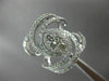 ESTATE EXTRA LARGE 1.90CT DIAMOND 14KT WHITE GOLD 3D OVAL FLOWER LOVE KNOT RING