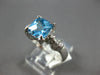 1.99CT DIAMOND & AAA BLUE TOPAZ 14KT WHITE GOLD CUSHION & ROUND FRIENDSHIP RING