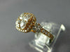 ESTATE 1.32CT DIAMOND 18KT ROSE GOLD ROUND CLUSTER SQUARE HALO ANNIVERSARY RING