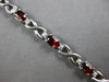 ESTATE 5.9CT DIAMOND & AAA GARNET 14K WHITE GOLD OVAL & ROUND XO TENNIS BRACELET