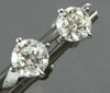 ESTATE .93CT DIAMOND 14KT WHITE GOLD 3D CLASSIC ROUND FOUR PRONG STUD EARRINGS