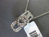 ESTATE .30CT DIAMOND 14KT WHITE GOLD 3D I LOVE YOU RECTANGULAR FLOATING PENDANT