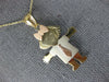ESTATE 14KT TRI COLOR GOLD HAPPY BABY GIRL ENGRAVABLE PENDANT WITH CHAIN #24243