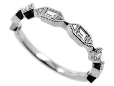 .20CT DIAMOND 14KT WHITE GOLD 3D ROUND & BAGUETTE MULTI HEXAGON ANNIVERSARY RING