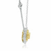 ESTATE .80CT WHITE & FANCY YELLOW DIAMOND 18KT 2 TONE GOLD DOUBLE HALO NECKLACE