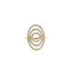 ESTATE LARGE .79CT DIAMOND 18KT YELLOW GOLD 3D CLASSIC OVAL CIRCULAR FUN RING